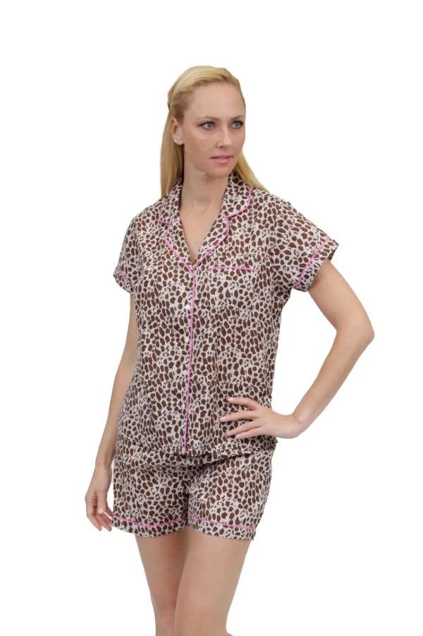 La Cera™ Cheetah Print Plus Size Pajamas Hot