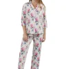 La Cera™ 100% Cotton 3/4 Sleeve Floral Pajama Set Multi Cheap