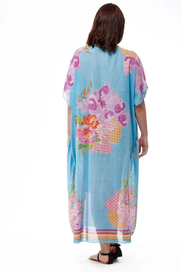 La Cera™ 100% Cotton Border Print Caftan Cheap