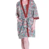 La Cera™ Cotton Celadon/Red Robe Best