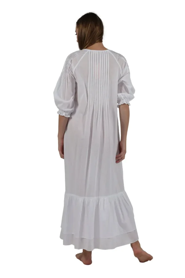 La Cera™ 100% Cotton Embroidered Long Sleeve Gown Store