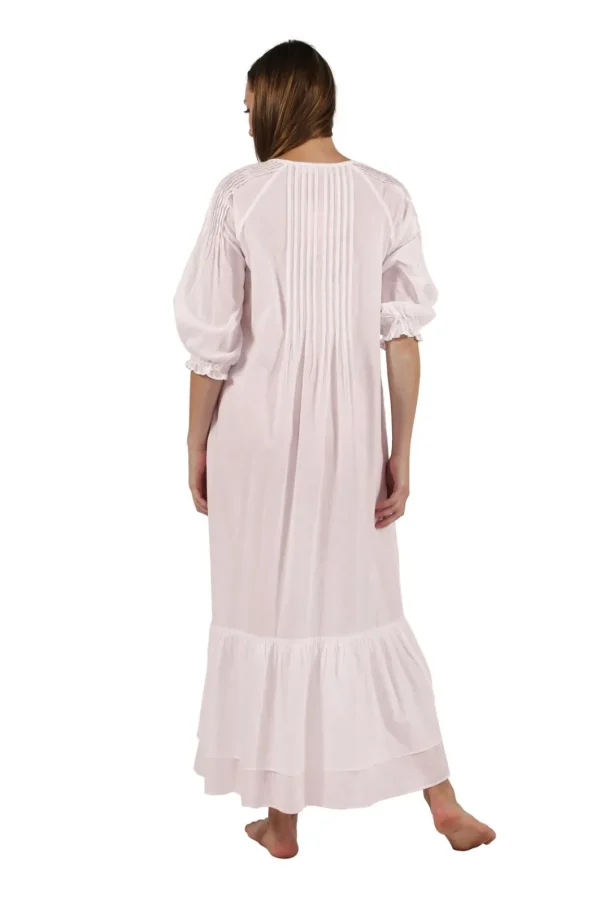 La Cera™ 100% Cotton Embroidered Long Sleeve Gown Store