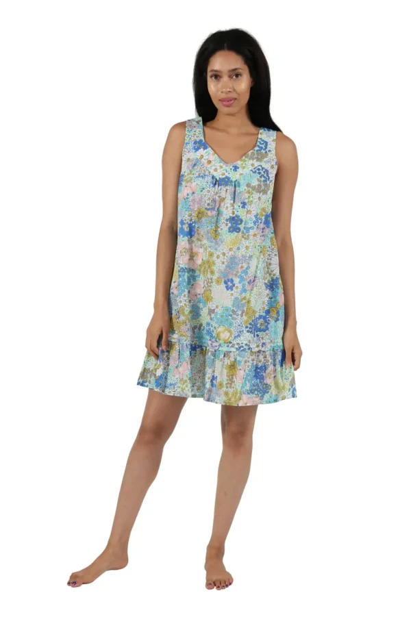 La Cera™ 100% Cotton Floral Print Chemise Flash Sale