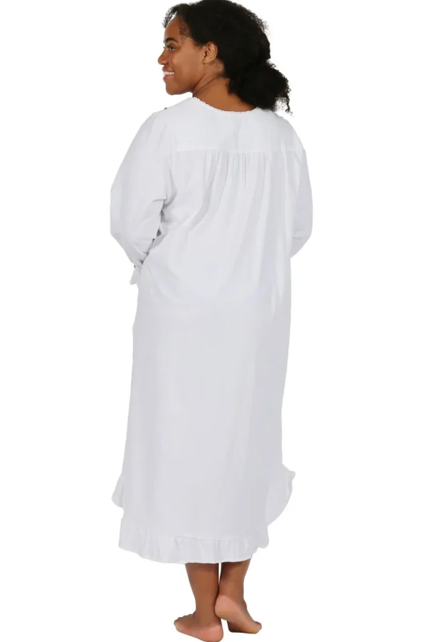 La Cera™ Cotton Knit Plus Size Gown White Best