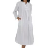 La Cera™ 100% Cotton Long Sleeve Gown Flash Sale