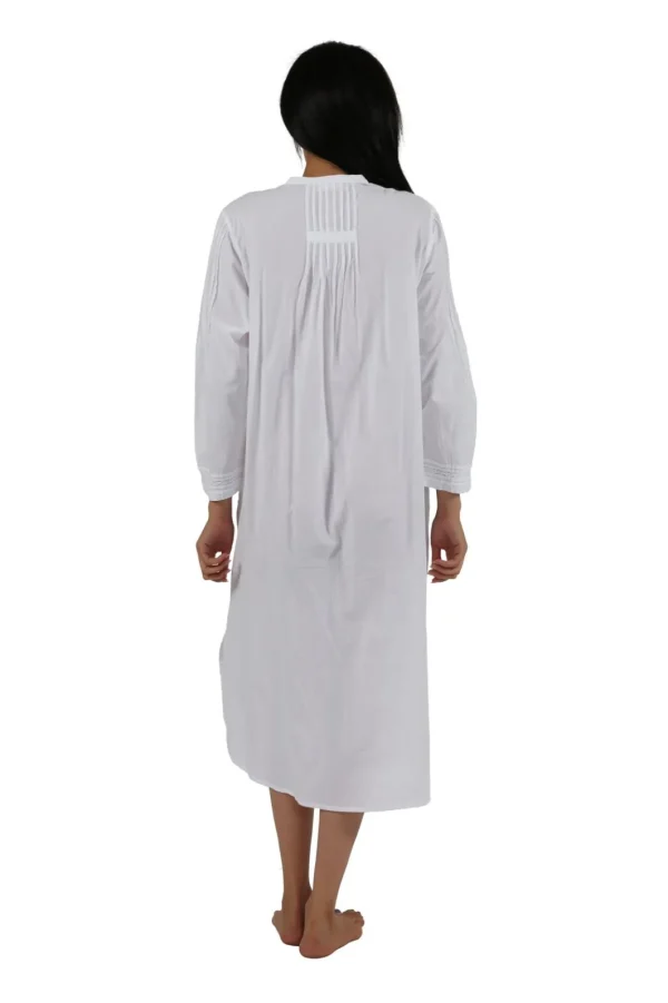 La Cera™ 100% Cotton Long Sleeve Gown Flash Sale