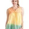 La Cera™ 100% Cotton Ombre Tie Dyed Top Outlet