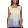 La Cera™ 100% Cotton Ombre Tie Dyed Top Store