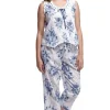 La Cera™ 100% Cotton Pjs- Blue And White Floral Print Wht/Blu Hot