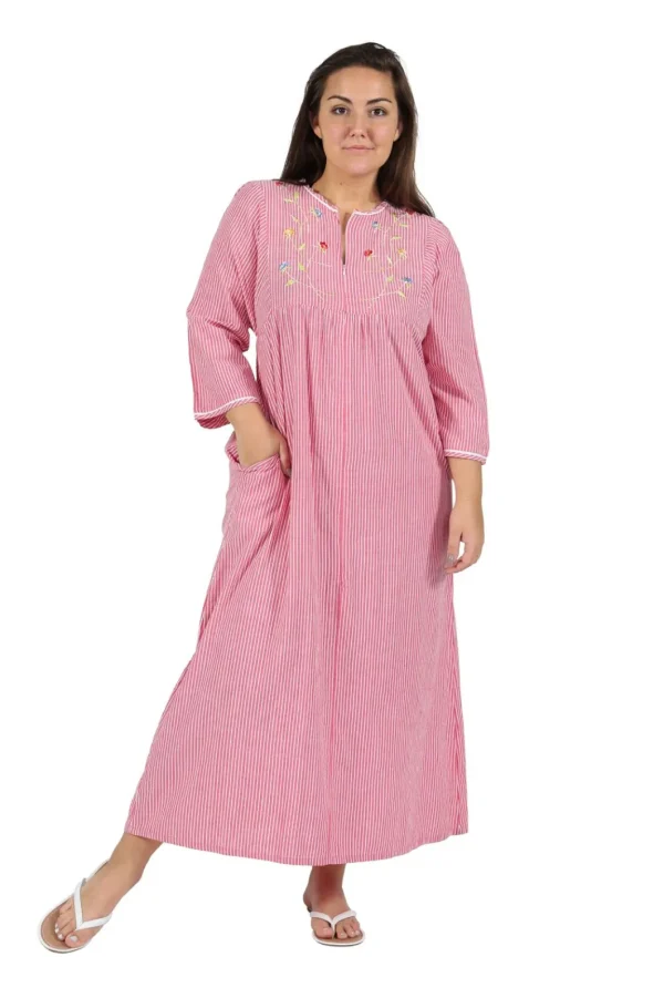 La Cera™ 100% Cotton Plus Size Zip Front Robe Sale