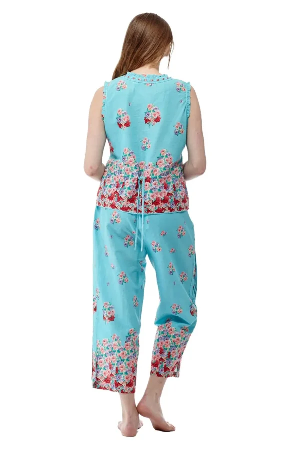 La Cera™ 100% Cotton Sleeveless Floral Pjs Clearance