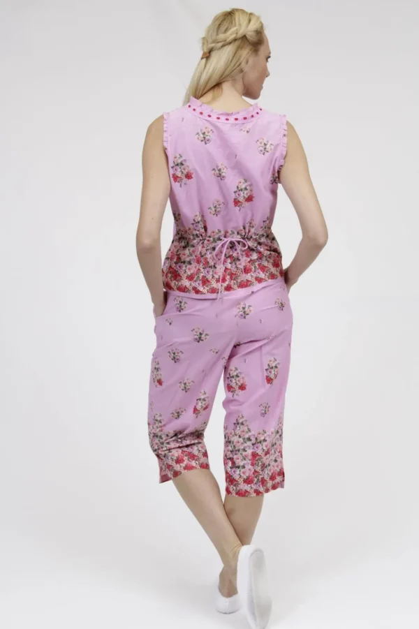 La Cera™ 100% Cotton Sleeveless Floral Pjs Clearance