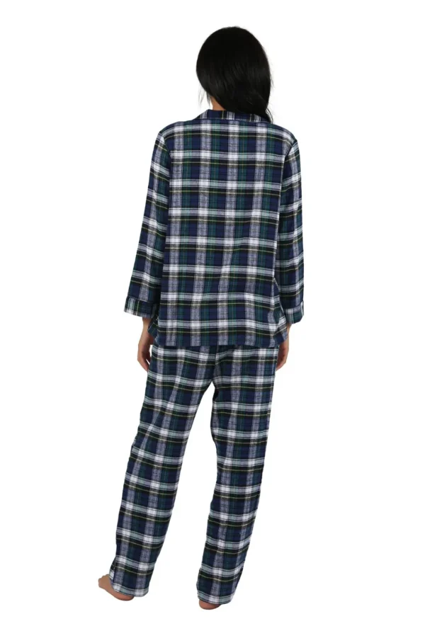 La Cera™ 100% Cotton Yarn Dyed Plaid Flannel Pajama Set Clearance