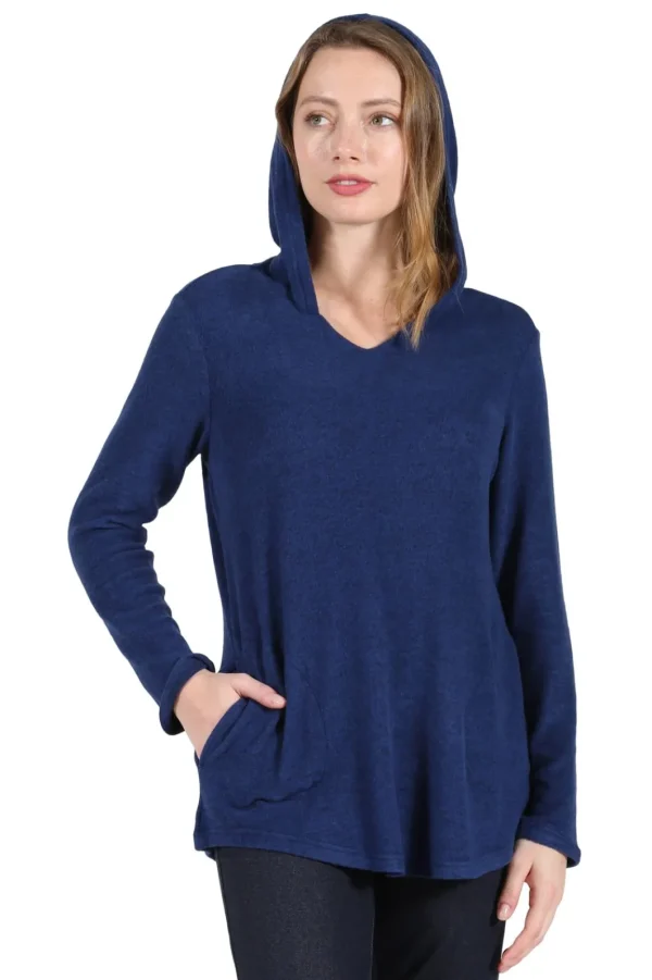 La Cera™ Cozy Hooded Tee Cheap