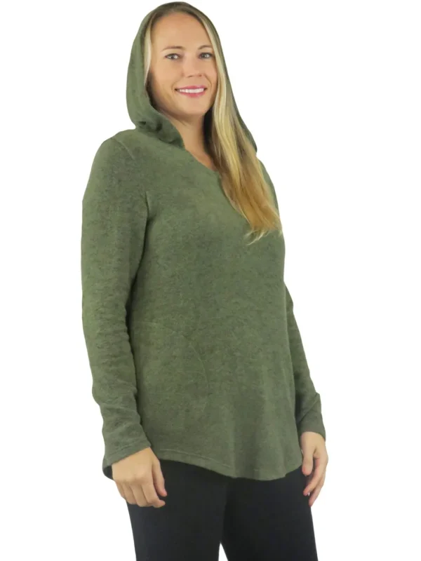 La Cera™ Cozy Hooded Tee Cheap