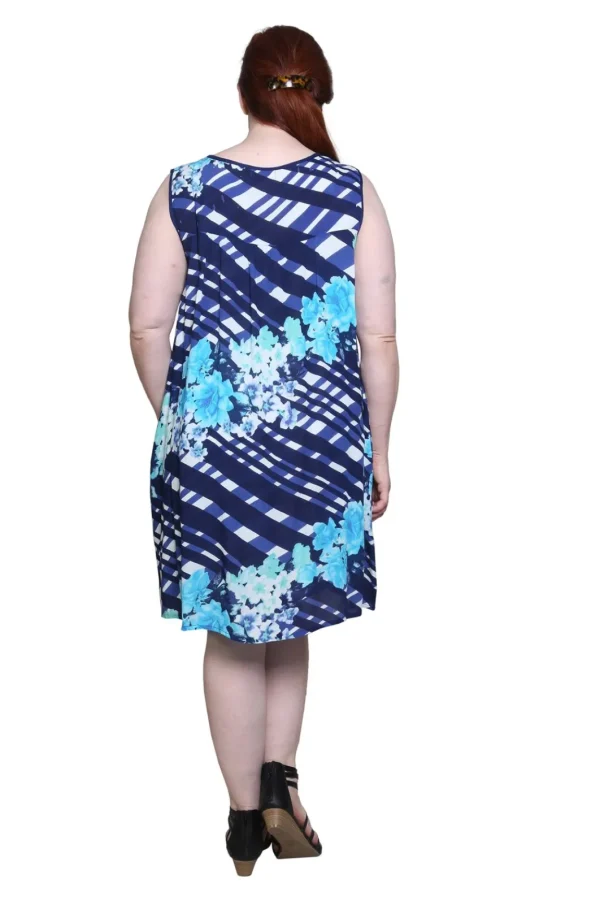 La Cera™ Crochet Yoke Geometrical Print Dress Discount