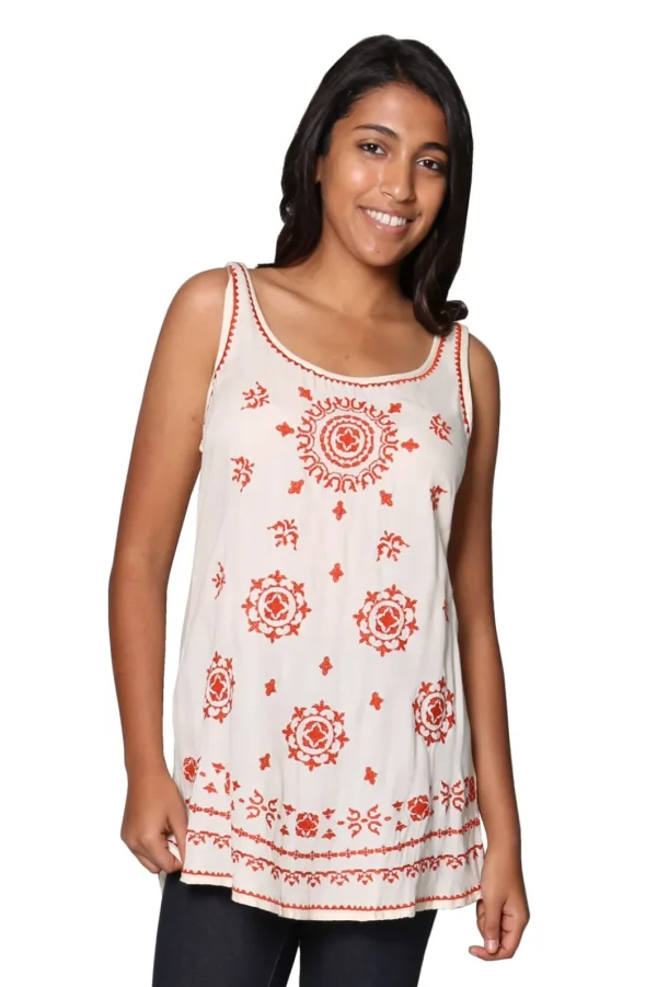 La Cera™ Embroidered Rayon Tank Shop