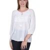 La Cera™ Embroidered Top White Sale