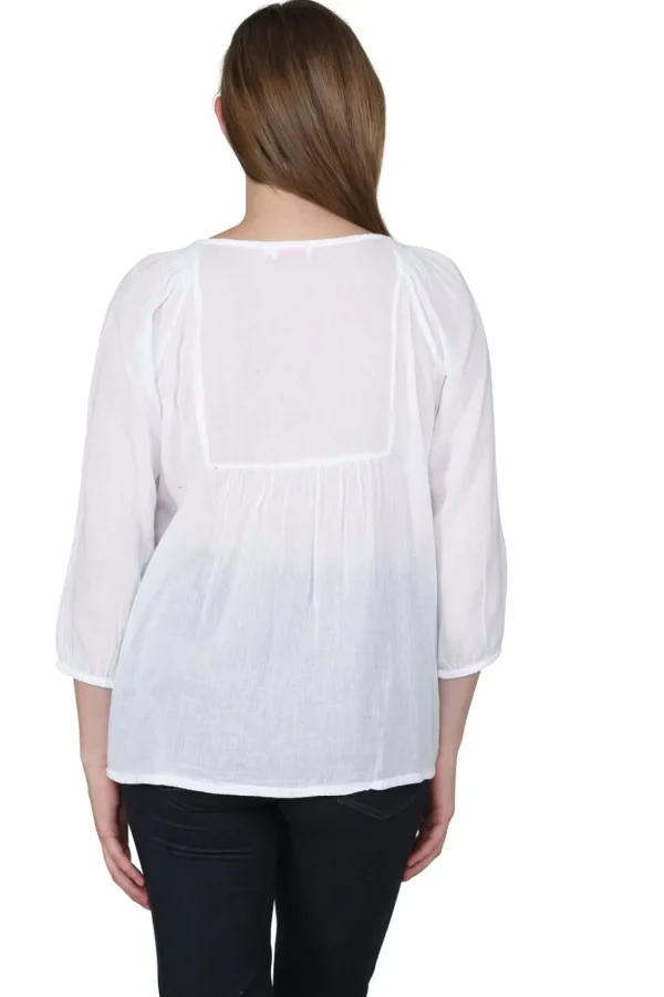 La Cera™ Embroidered Top White Sale