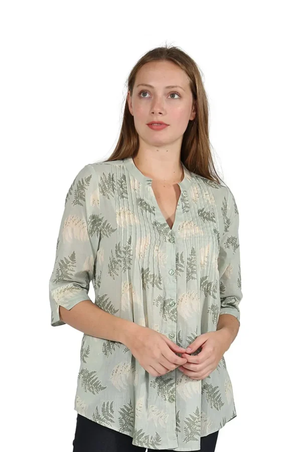 La Cera™ Fern Print Release Print Tunic Cheap