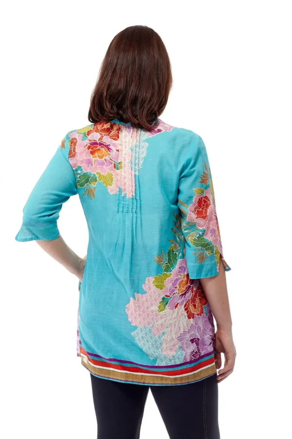 La Cera™ Floral Border Print Tunic With Release Pleats Sale