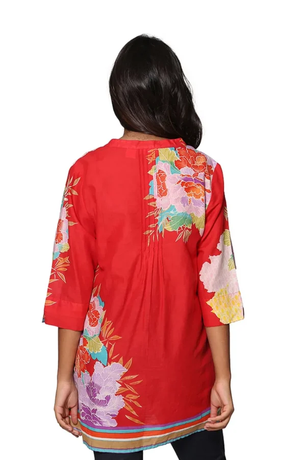 La Cera™ Floral Border Print Tunic With Release Pleats Sale