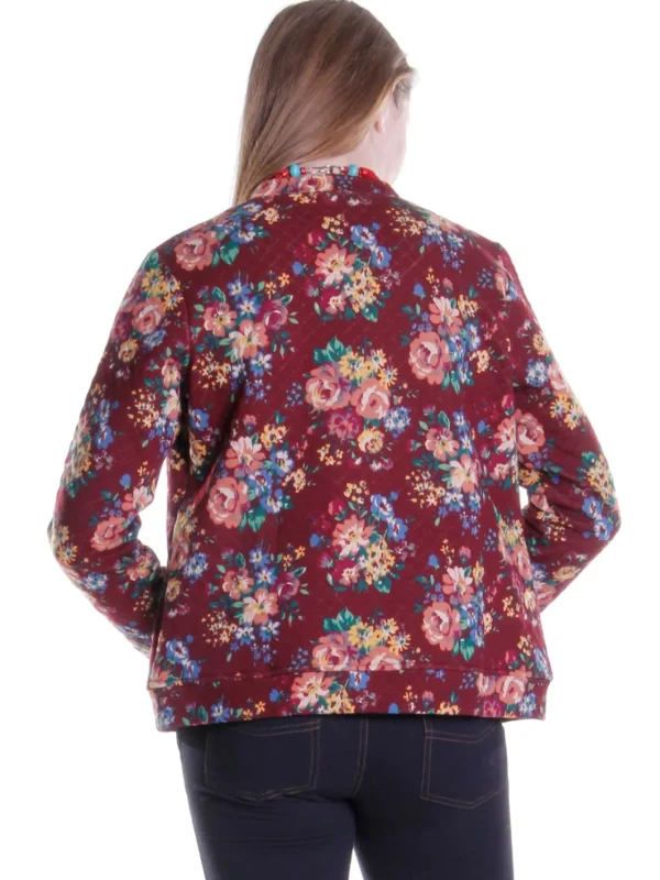 La Cera™ Floral Jacket Burgundy Online