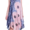 La Cera™ Floral Print Handkerchief Dress Blk/Pink Sale