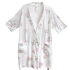 La Cera™ Floral Printed Cotton Knit Robe - Plus Size Fashion