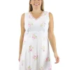 La Cera™ Floral Printed Cotton Knit Chemise Best Sale