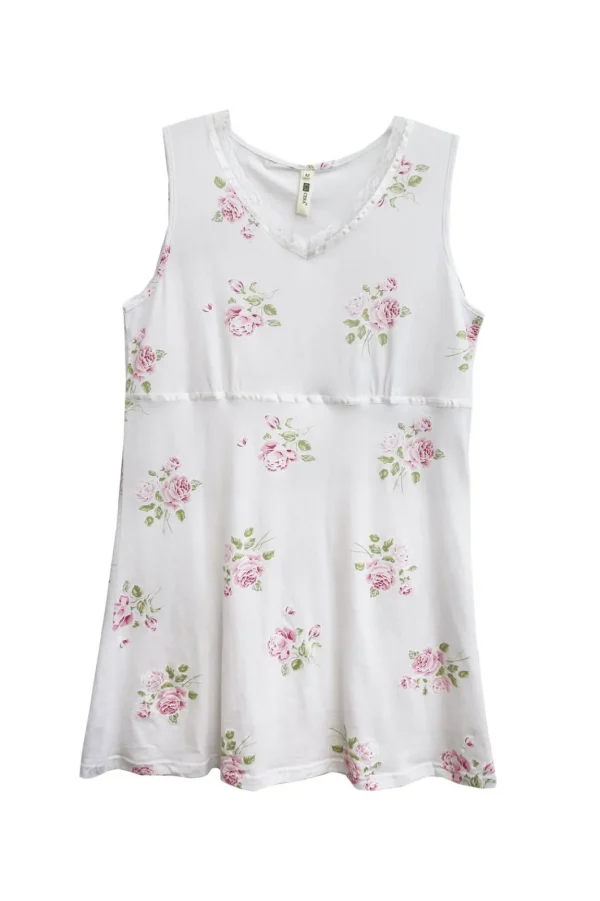 La Cera™ Floral Printed Cotton Knit Chemise - Plus Size Online