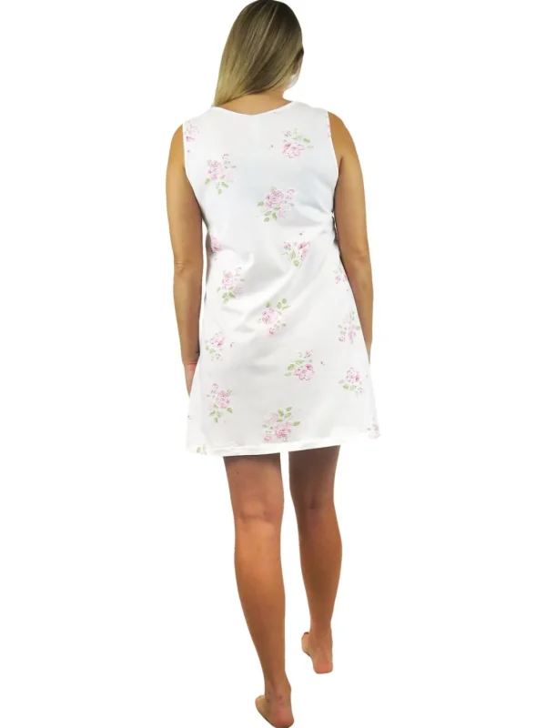 La Cera™ Floral Printed Cotton Knit Chemise Best Sale