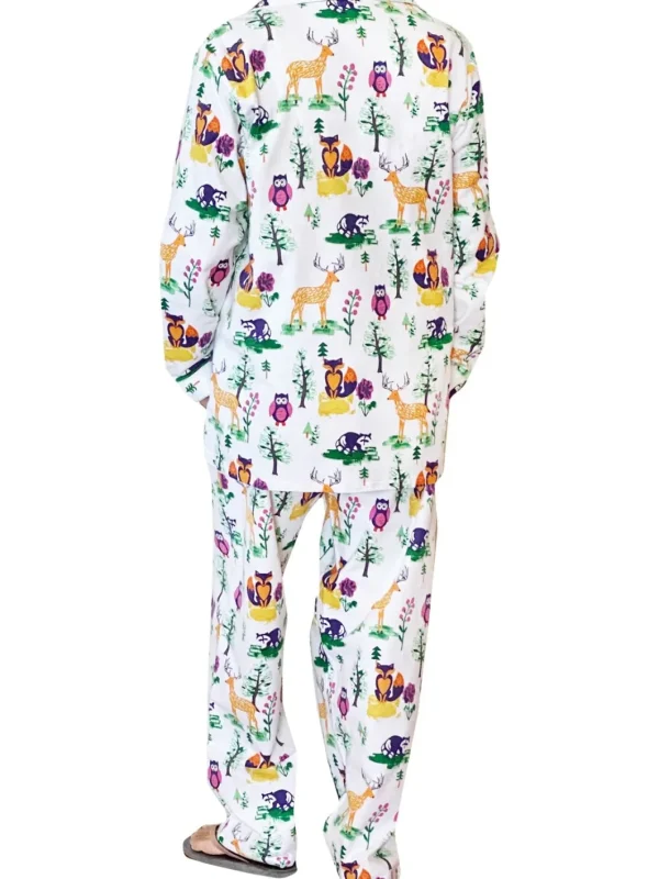 La Cera™ Forest Animal Flannel Pajama Set Hot