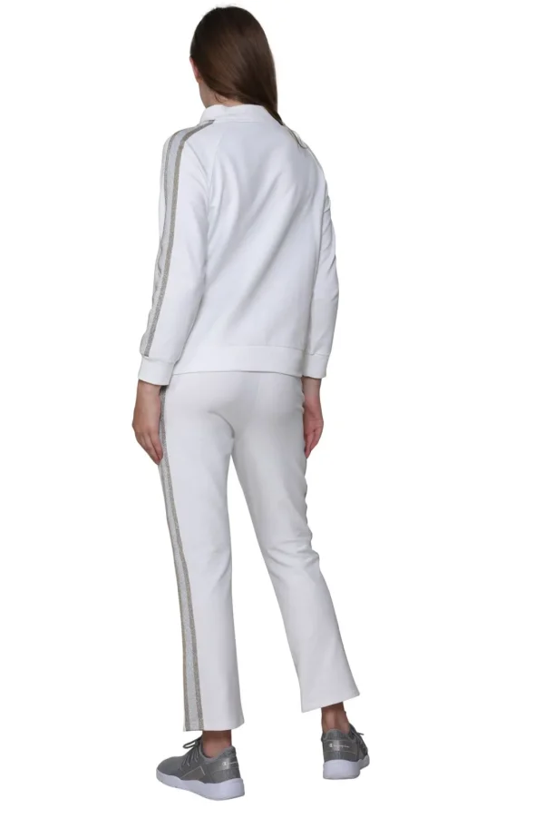 La Cera™ French Terry Cotton 2-Piece Zip-Front Track Pant Set Fashion