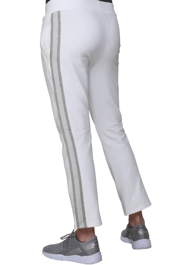 La Cera™ French Terry Pant With Lurex Tuxedo Stripe Trim Online