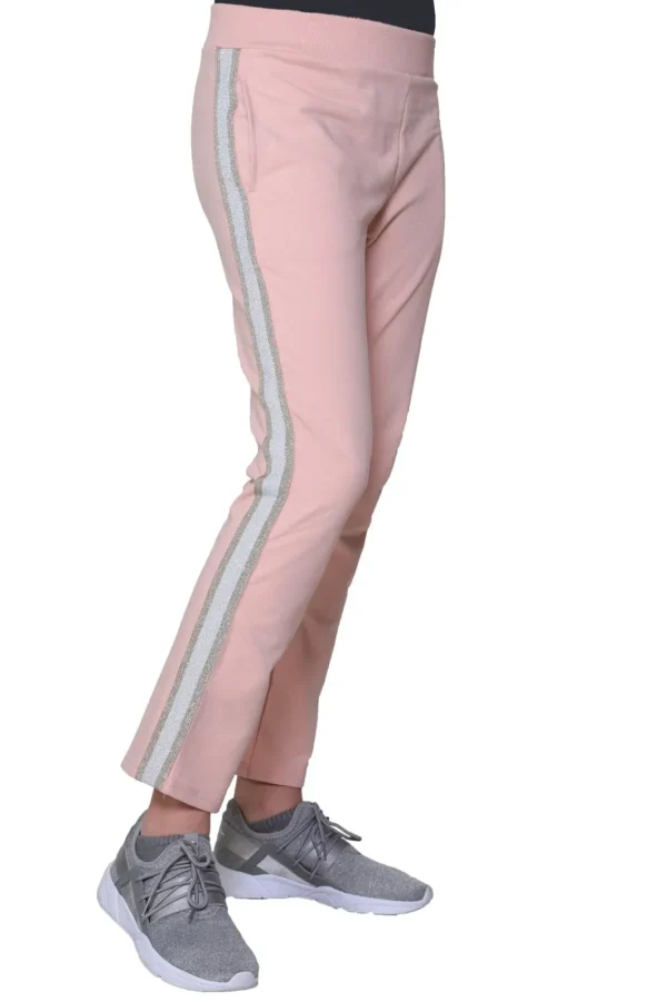 La Cera™ French Terry Pant With Lurex Tuxedo Stripe Trim Online