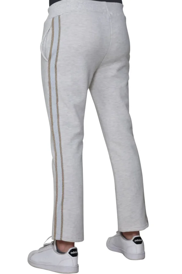 La Cera™ French Terry Pant With Lurex Tuxedo Stripe Trim Online