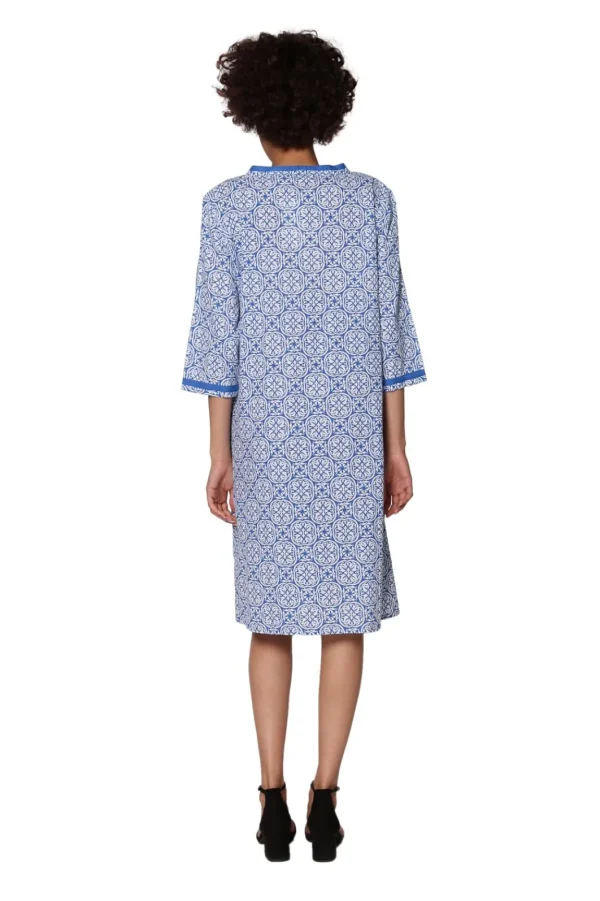 La Cera™ Geo Print Cover Up Blue Sale