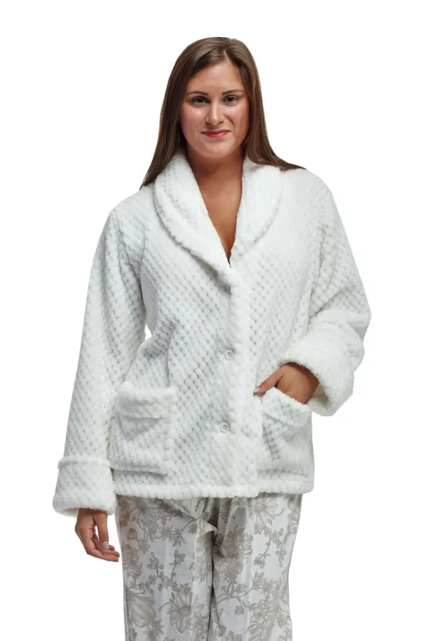 La Cera™ Honeycomb Fleece Bed Jacket Flash Sale