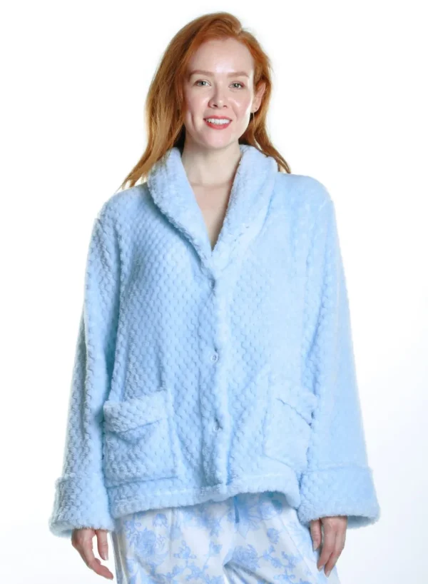 La Cera™ Honeycomb Fleece Bed Jacket Flash Sale