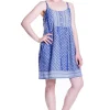 La Cera™ La Cera 100% Cotton Blue Batik Printed Chemise Online