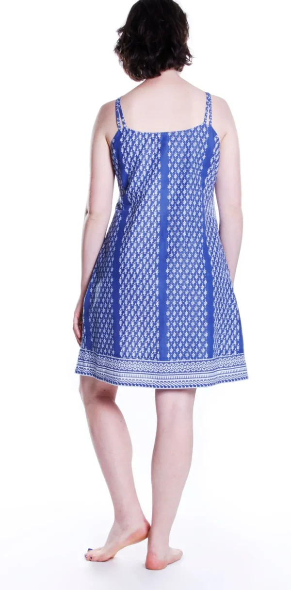 La Cera™ La Cera 100% Cotton Blue Batik Printed Chemise Online