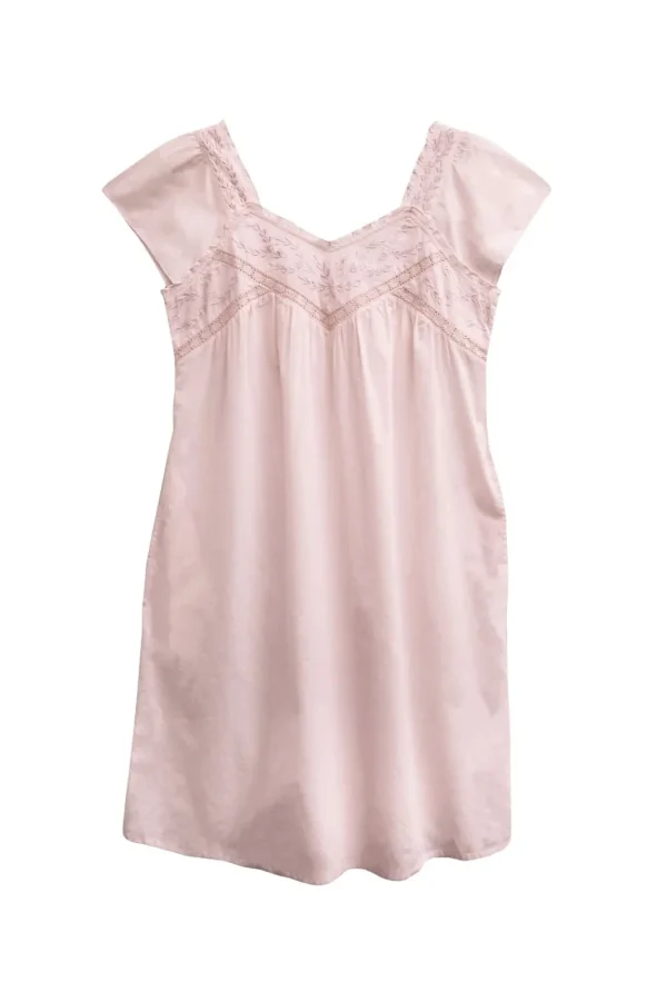 La Cera™ La Cera 100% Cotton Embroidered Sweetheart Chemise - Plus Size Cheap