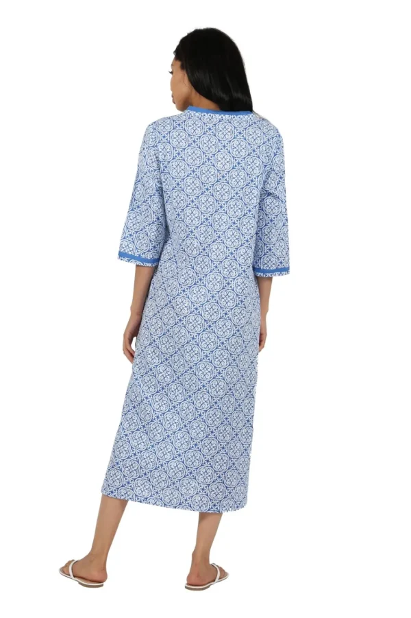 La Cera™ La Cera 100% Cotton Geo Printed Caftan Store