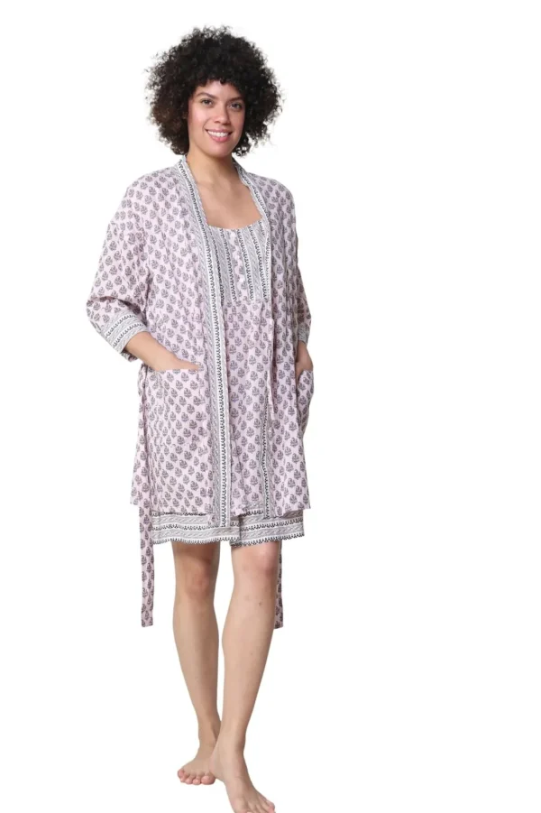 La Cera™ La Cera 100% Cotton Short Kimono Wrap Fashion