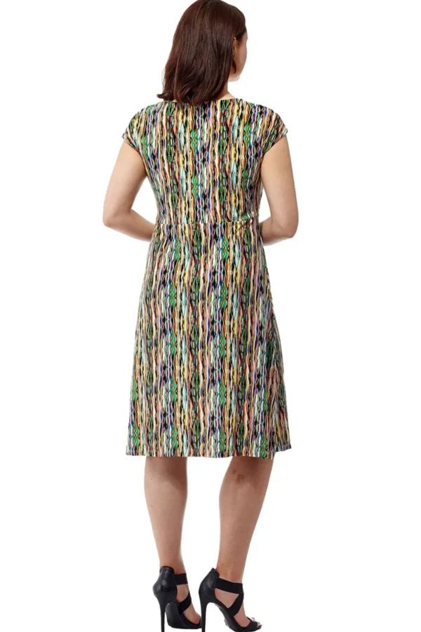 La Cera™ La Cera Abstract Print Sleeveless Dress Multi Store