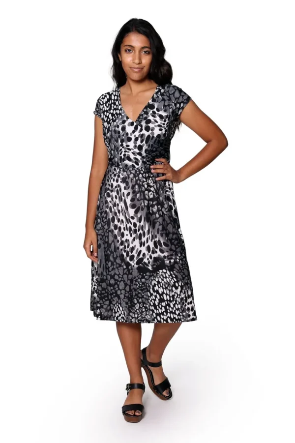 La Cera™ La Cera Animal Print Sleeveless Dress Black Hot