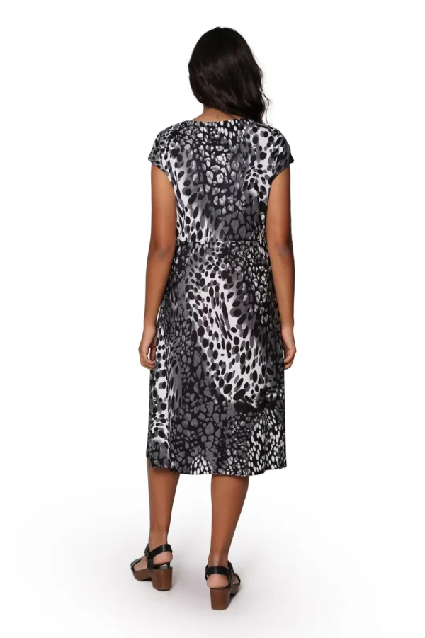 La Cera™ La Cera Animal Print Sleeveless Dress Black Hot