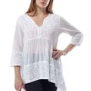 La Cera™ La Cera Applique Trimmed Tunic Top Outlet