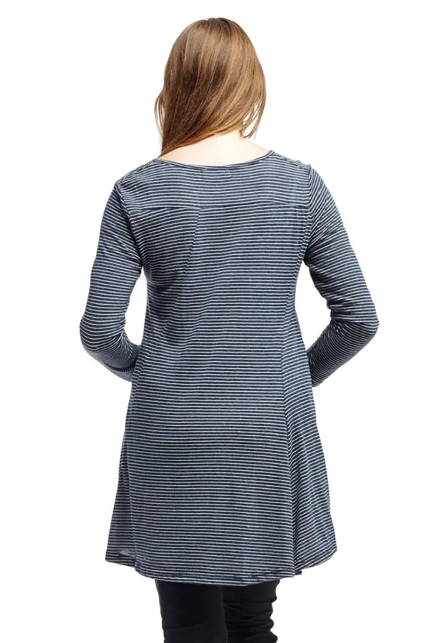 La Cera™ La Cera Asymmetrical Striped Tunic Top Navy/White Shop